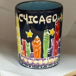 The Postcard Factory Chicago Skyline Souvenir Shot Glass Ceramic PCF Souvenirs